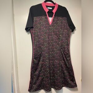 Stylish Black and Pink Midi Dress